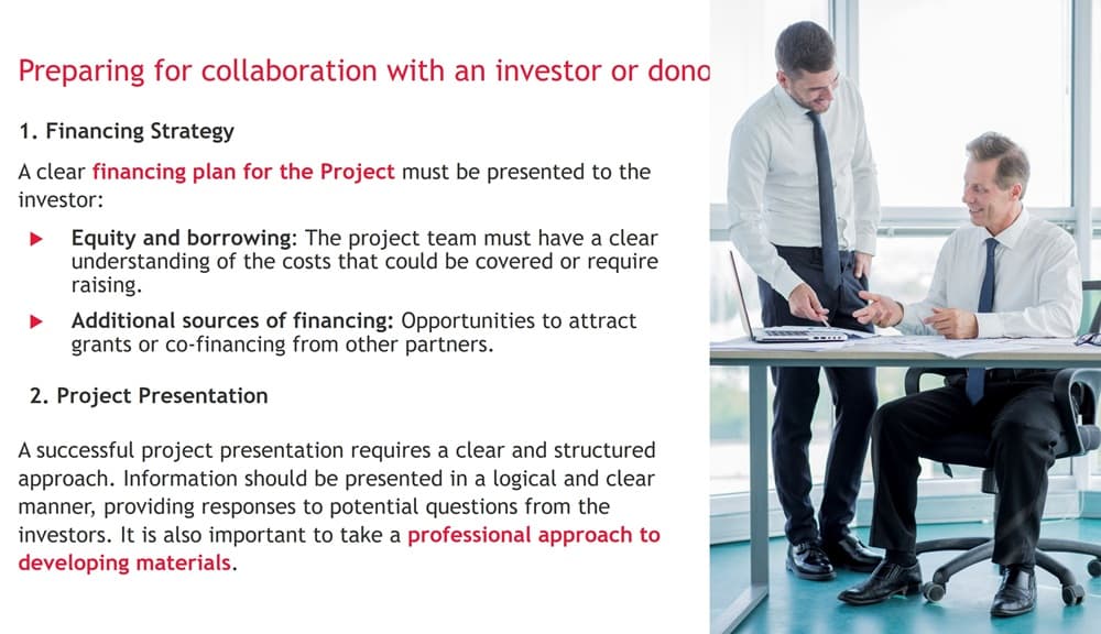 Preparing for cooperation with an investor or donor