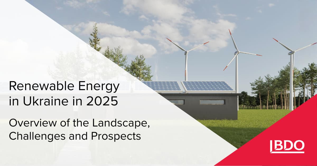 Renewable energy in Ukraine 2025: analysis and outlook - BDO
